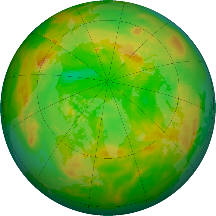Arctic ozone map for 27 June 1980